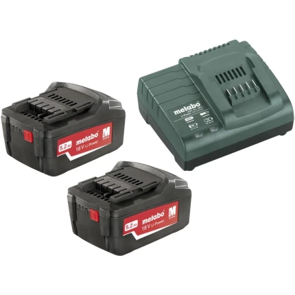 Batterisæt 2×18V/8,0Ah LiHD+lader ASC145+Metaloc Batterisæt 2×18V/8,0Ah LiHD+lader ASC145+Metaloc