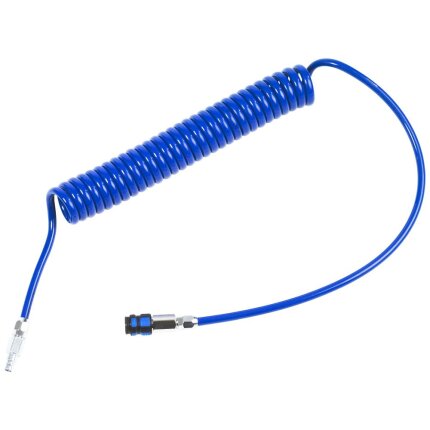 PUR spiralslange blå 5/8mm×2,5/2 m, 1625 fittings