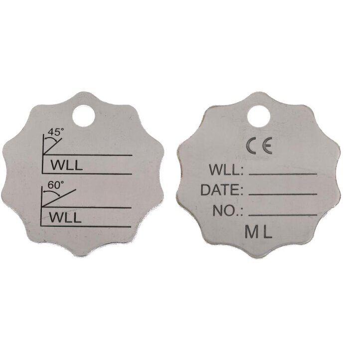 Belastningsskilt t/kædeslings kl.8