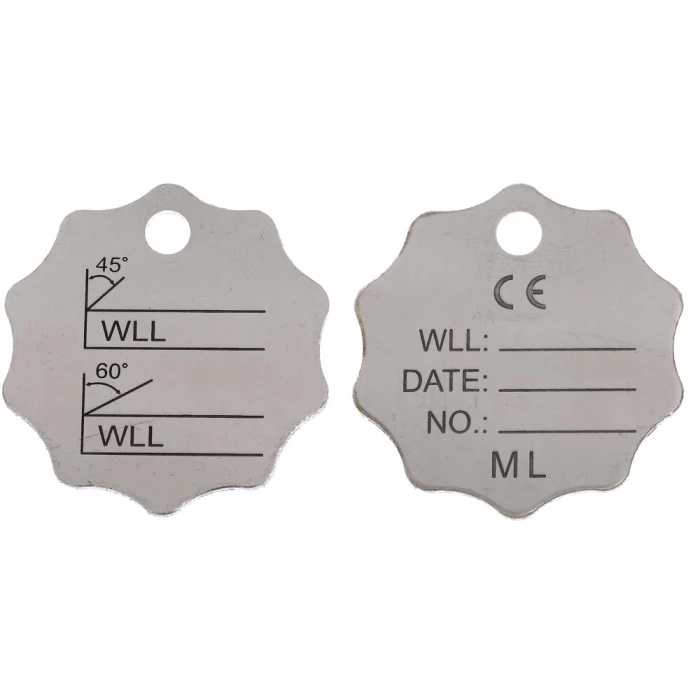 Belastningsskilt t/kædeslings kl.8
