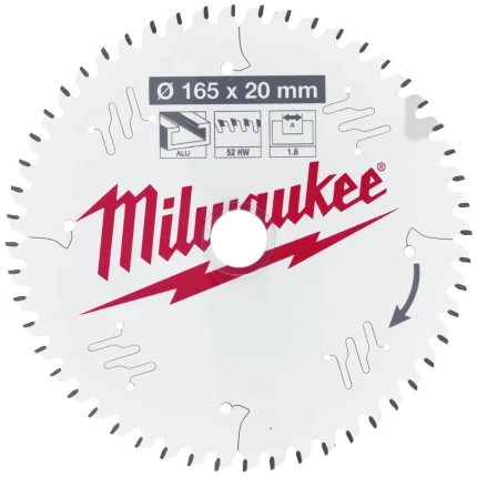 Rundsavklinge t/alum. CSB P Alu 165×20×1.6 52ATB