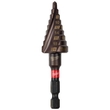 Trinbor TiAlN med 1/4″ 6kt skaft, 4-20mm, 9 trin