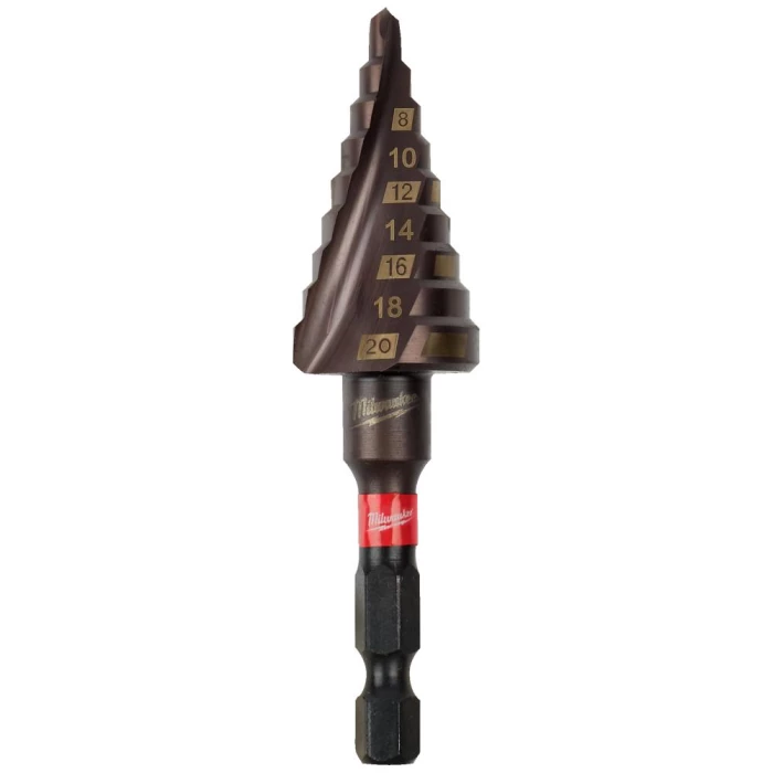 Trinbor TiAlN med 1/4″ 6kt skaft, 4-20mm, 9 trin
