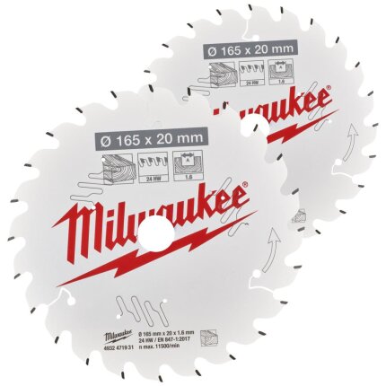 Rundsavklinge PW 165×20×1.6mm 40ATB, 2stk