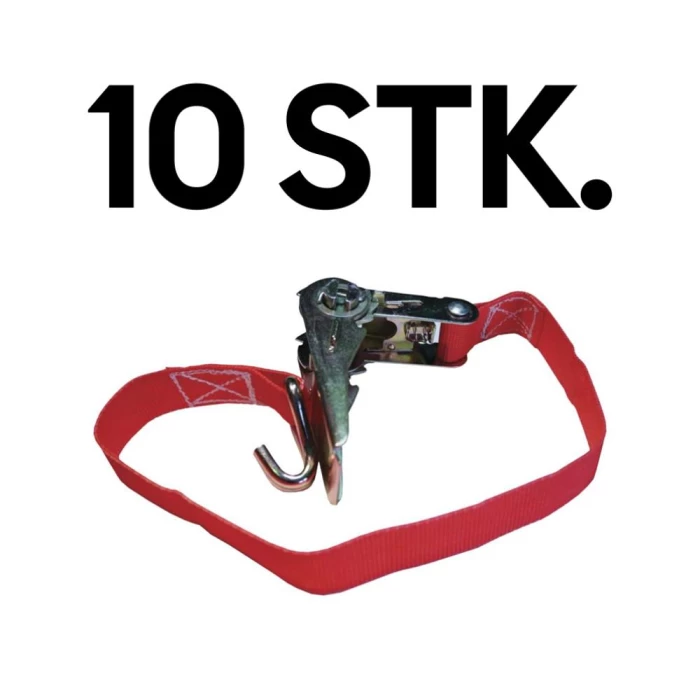 Lastespænde m/dobbelt J-krog 4000 kg/10mtr (10stk)