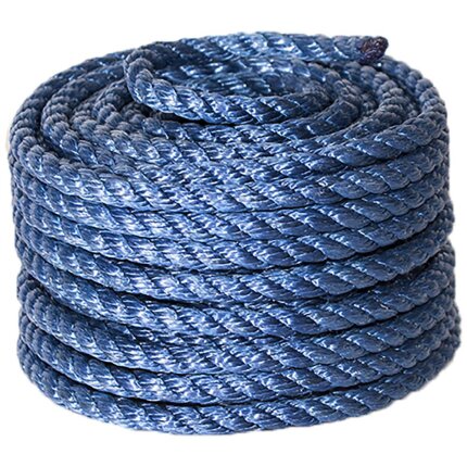 Polyreb blå 3-slået minirulle 10mm 20m