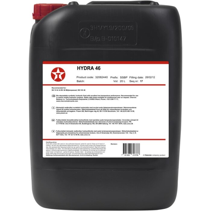 Hydra hydraulikolie 46 bionedbrydelig 20 ltr