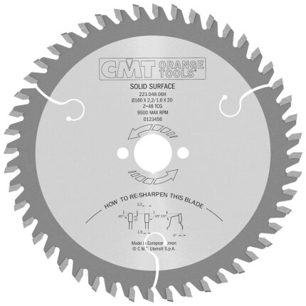 CMT PCD rundsavklinge 160×2,4×20 Z10 F