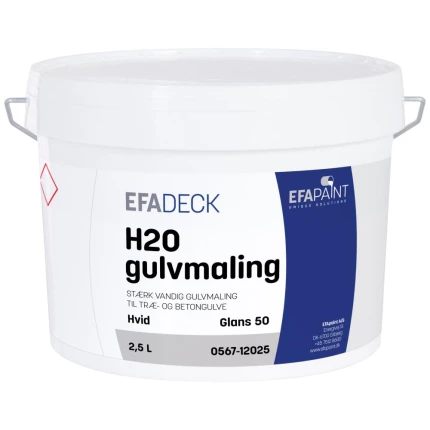 H2O gulvmaling sort gl.50 2,5 ltr