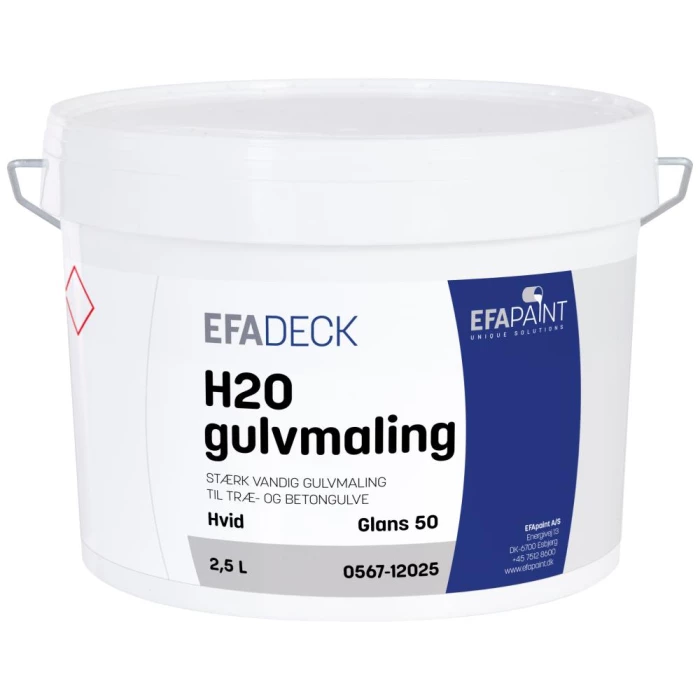 H2O gulvmaling sort gl.50 2,5 ltr