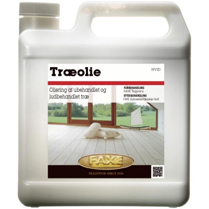 Faxe træolie hvid 5 ltr