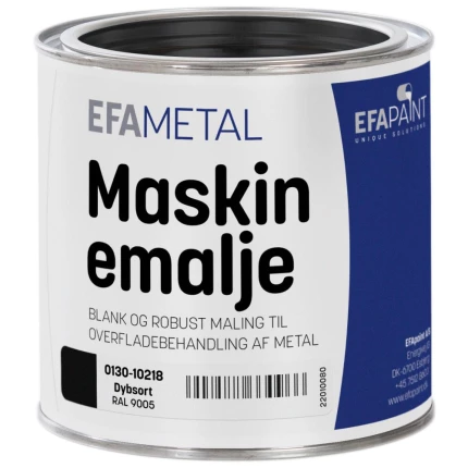 Maskinemalje 0130 RAL9005 dybsort 3/4 ltr