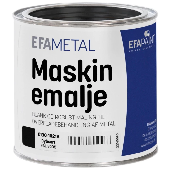 Maskinemalje 0130 RAL9005 dybsort 3/4 ltr