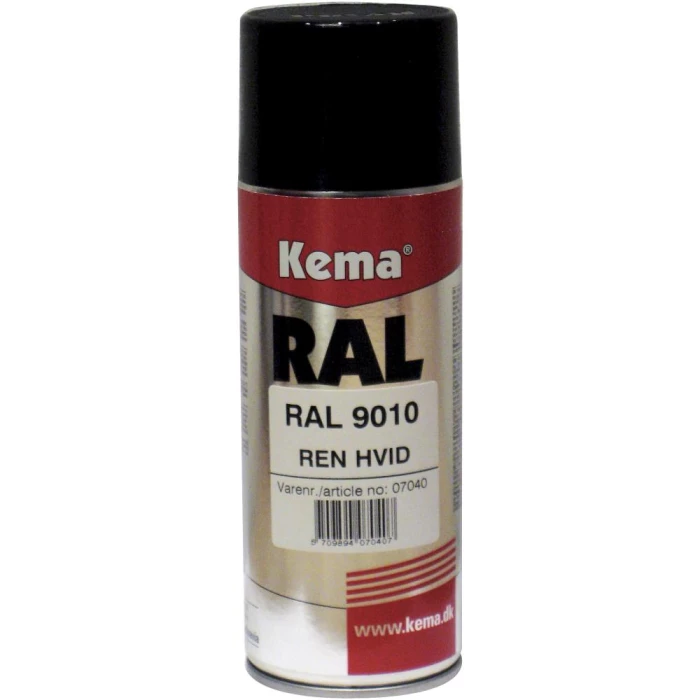 Kema industrilak RAL-9010 ren hvid spray 400ml