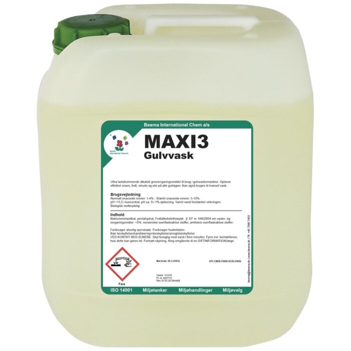 Maxi3 Gulvvask ekstra lavtskummende 10 ltr