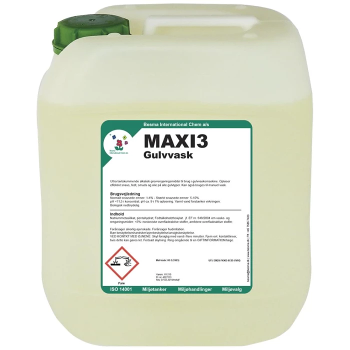 Maxi3 Gulvvask ekstra lavtskummende 10 ltr