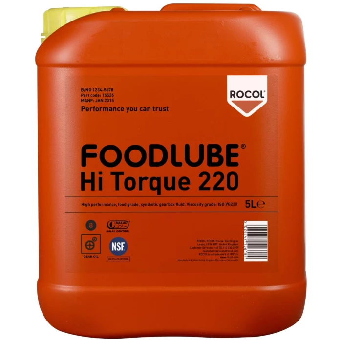 Foodlube Hi-Torque 220 syntetisk gearolie 5ltr