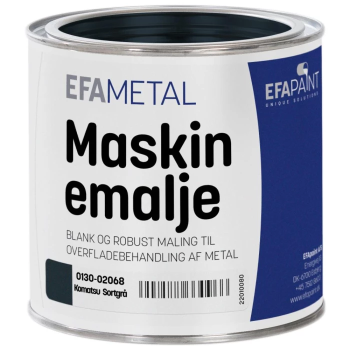 Maskinemalje 0130 Komatsu sortgrå 3/4 ltr