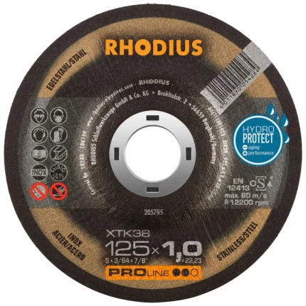 Rhodius Proline XTK38 skæreskive 125×1,0mm Rhodius Proline XTK38 skæreskive 125×1,0mm