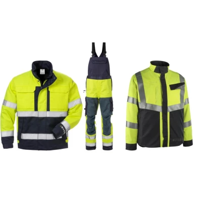 3 i en vinter jakke EN471 gul sort 5XL