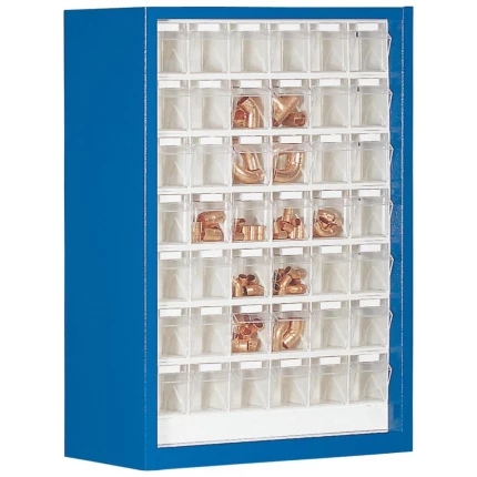 WEZ tiltboks 665×250×910mm, 7×6 rum, blå