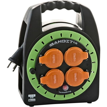 Bandit kabeltromle mini m/jord neopren IP44