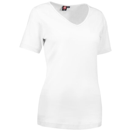 T-shirt interlock V-hals dame 0506 navy 3XL