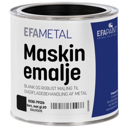 Maskinemalje 0130 matsort glans 20 3/4 ltr