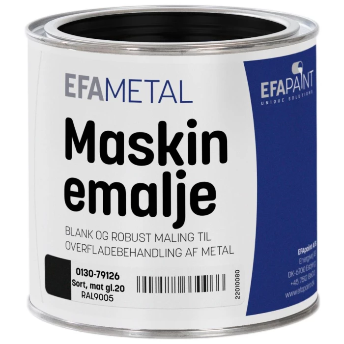 Maskinemalje 0130 matsort glans 20 3/4 ltr