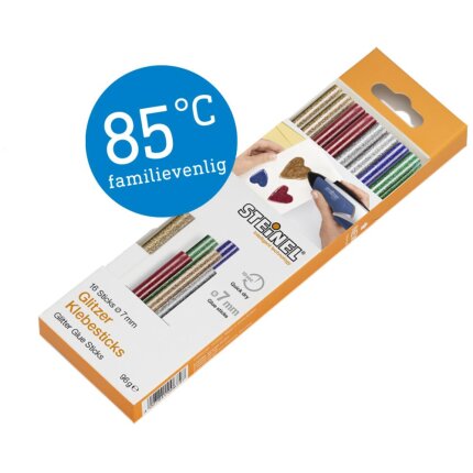 Steinel limstifter 85°C ø7×150mm glitter, 16stk