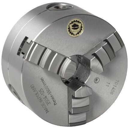 Centrerpatron Bison 3-bakket ø80mm stål DIN6350