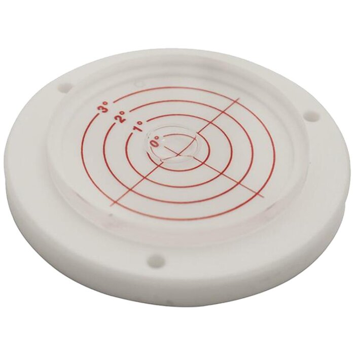 Dåselibelle ø60mm, 3 skruehuller og ø34 mm glas