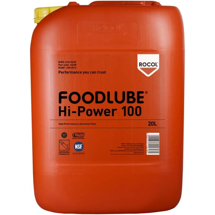 Foodlube Hi-Power 100 fuldsynt. hydrauliolie 20ltr