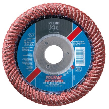 Pferd polifanskive curve 125 mm K60 8 mm