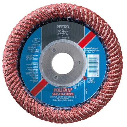 Pferd polifanskive curve 125 mm K60 8 mm