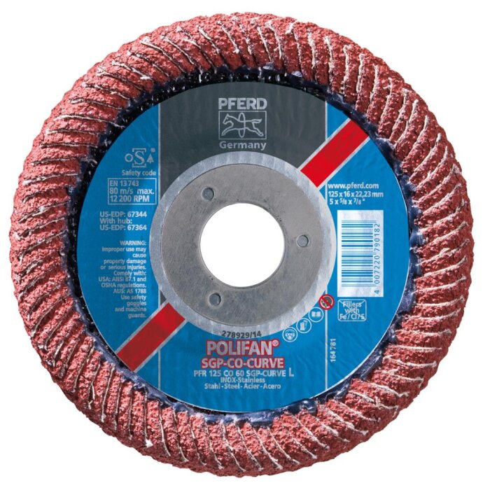 Pferd polifanskive curve 125 mm K60 8 mm