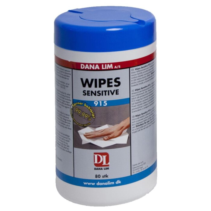 Danalim Wipes Sensitive 915 renseservietter 80 stk