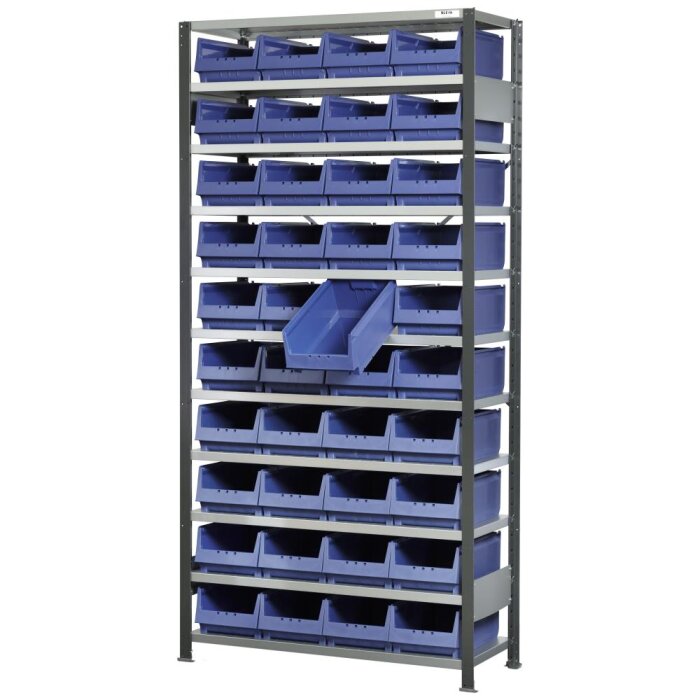 Plukkereol L1 210×100×30cm, 40 blå 3067 kasser
