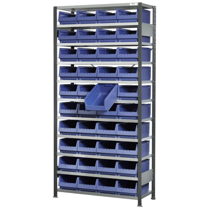 Plukkereol L1 210×100×30cm, 40 blå 3067 kasser