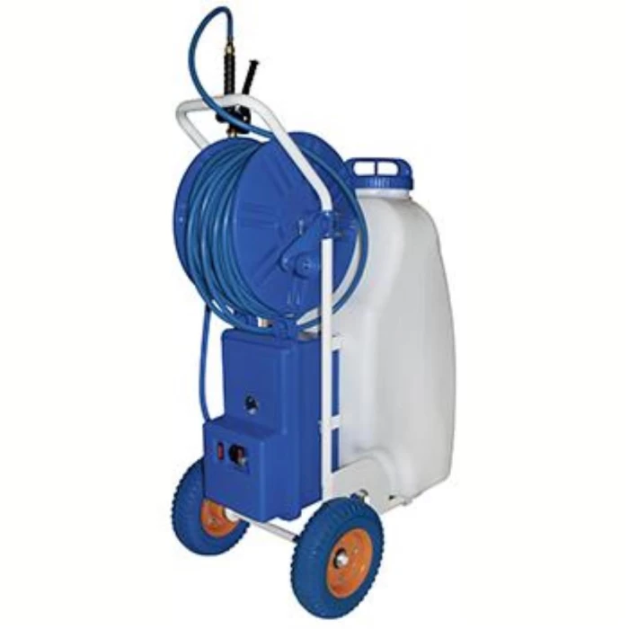 Ryom El-sprøjte 12 V på hjul – 45 ltr. 50 m slange