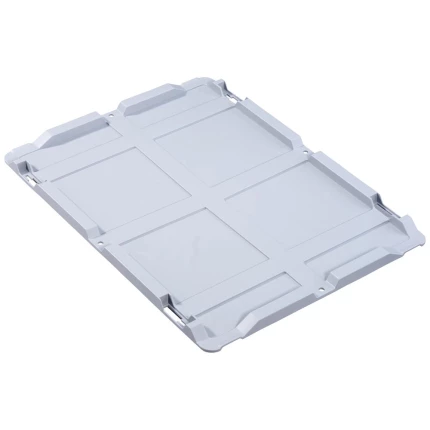 Lagerkasse grå plast 600×400×320 mm, åbne greb Lagerkasse grå plast 600×400×320 mm, åbne greb