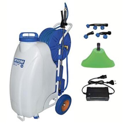 Ryom El-sprøjte 12 V på hjul - 45 ltr. 50 m slange