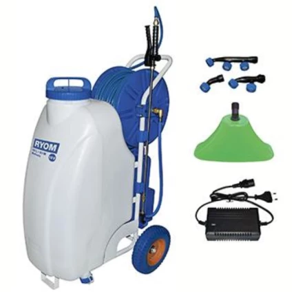 Ryom El-sprøjte 12 V på hjul - 45 ltr. 50 m slange
