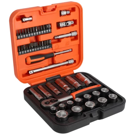 Topnøglesæt m/bits S51MC3H 1/4″+3/8″, 50 dele