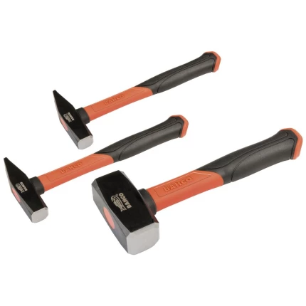Hammer m/glasfiberskaft 300-500-1500g, sæt 3stk