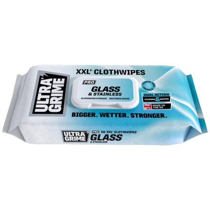 UltraGrime renseservietter glas/stål 38×25cm 50stk