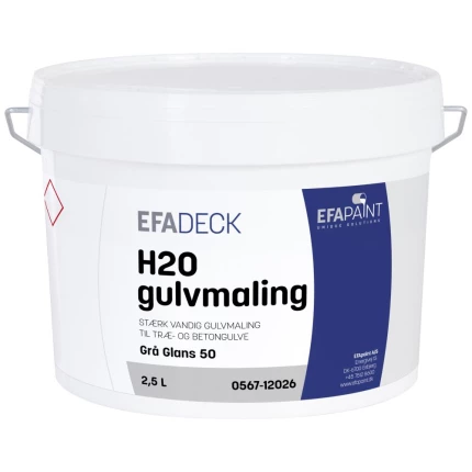 H2O gulvmaling stribegul glans 50 2,5 ltr