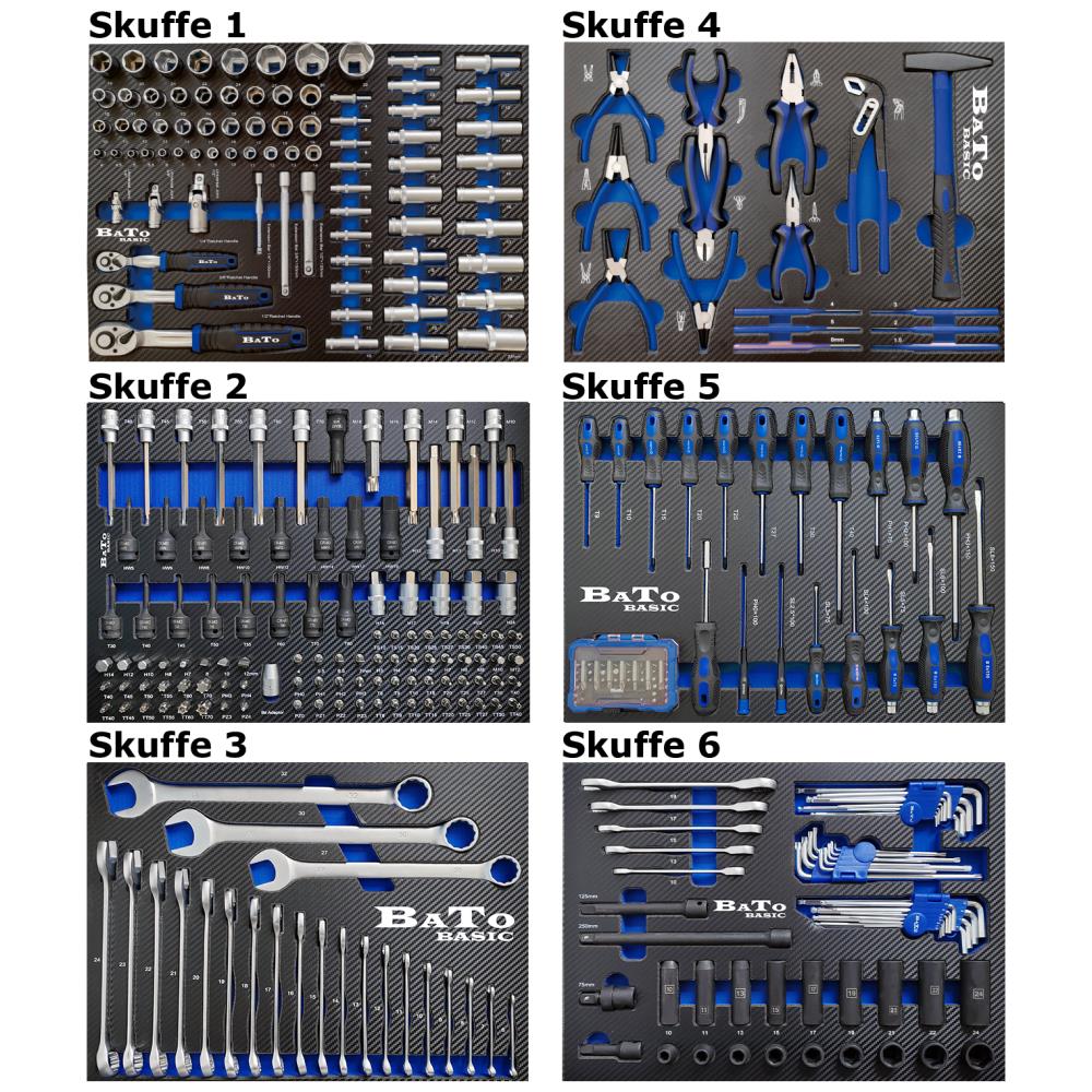 Værktøjsvogn Bato m/358 dele værktøj Værktøjsvogn Bato m/358 dele værktøj