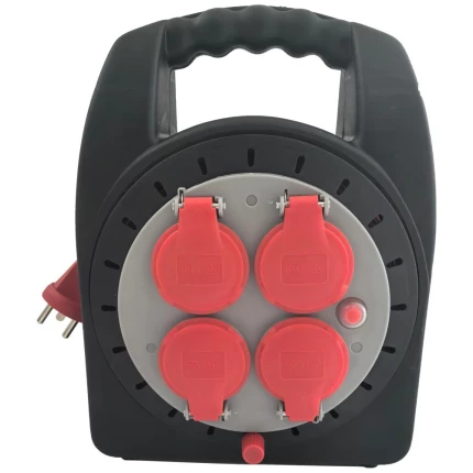 E-Line kabeltromle u/jord 4×udt. 230V/10A IP20 E-Line kabeltromle u/jord 4×udt. 230V/10A IP20