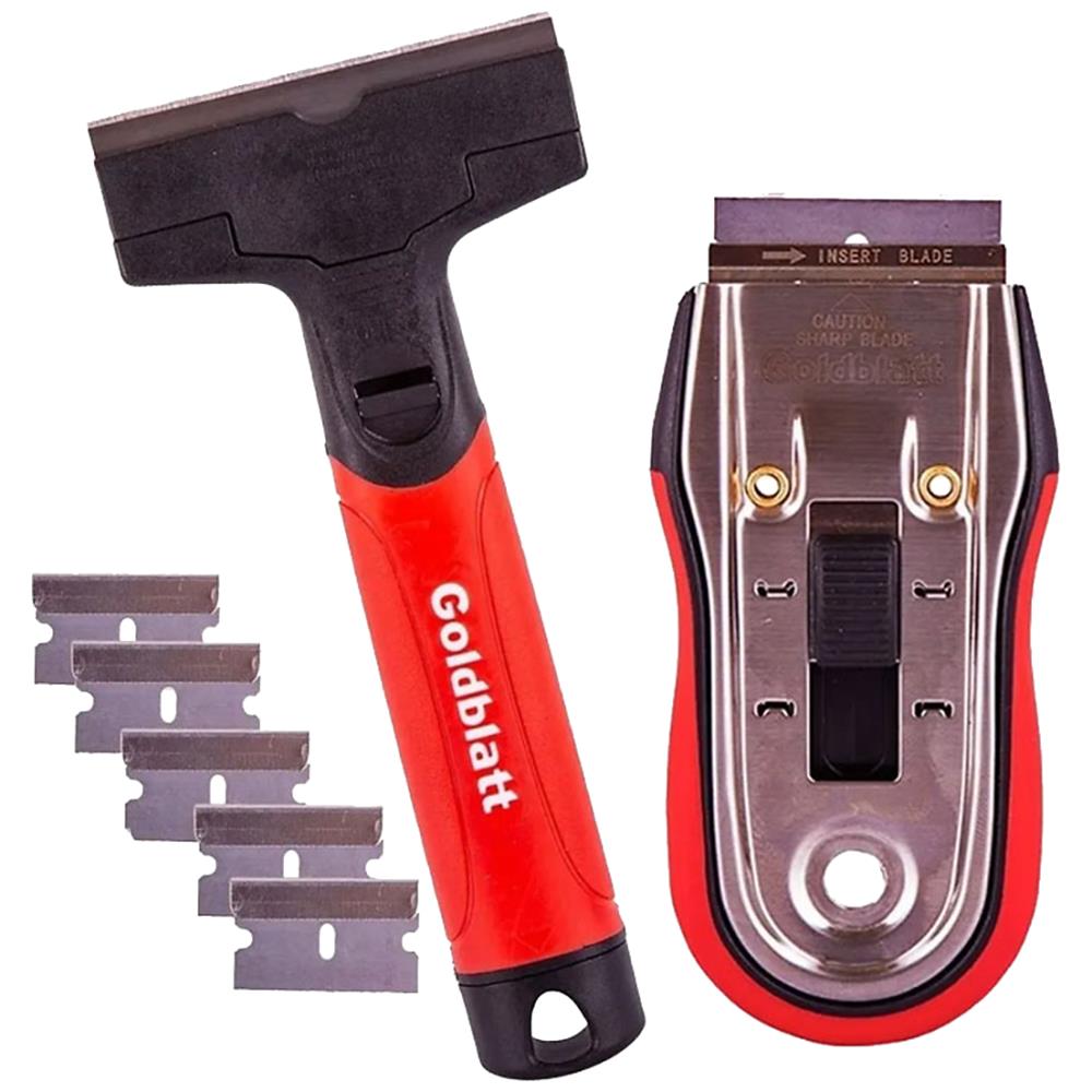 Goldblatt glasskrabere, sæt 2 stk, inkl. 2×5 blade Goldblatt glasskrabere, sæt 2 stk, inkl. 2×5 blade